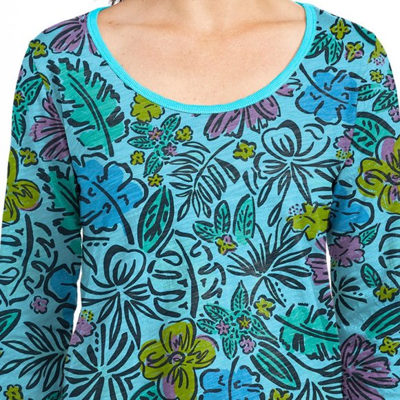 FRESH PRODUCE L Bluefin Sketched Flora Top Shirt - Picture 2 of 2
